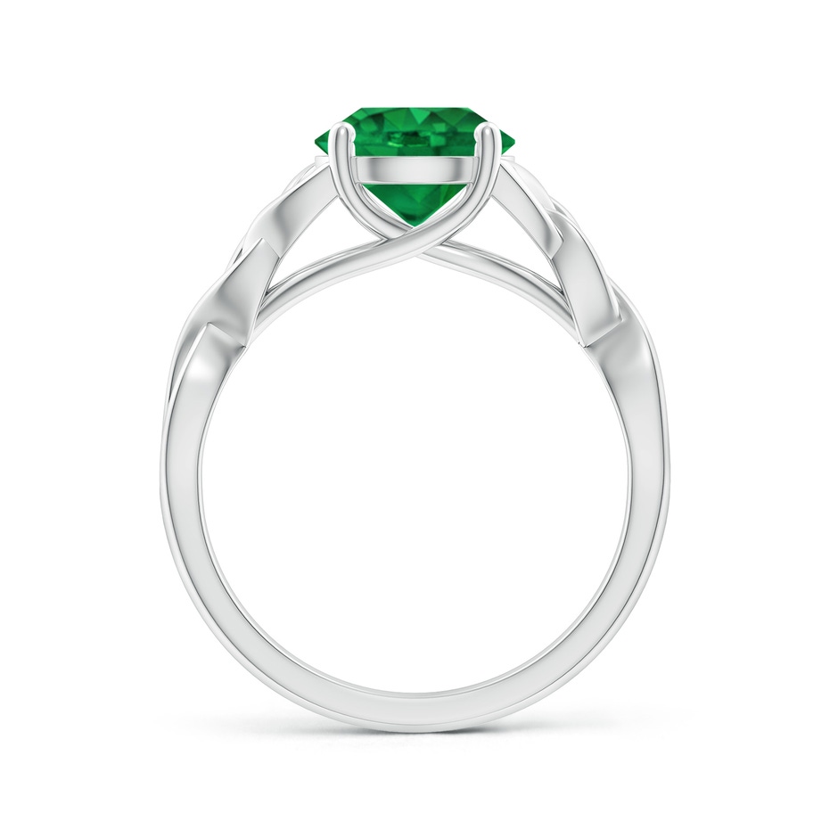 8mm AAA Round Emerald Celtic Knot Engagement Ring in White Gold side 199