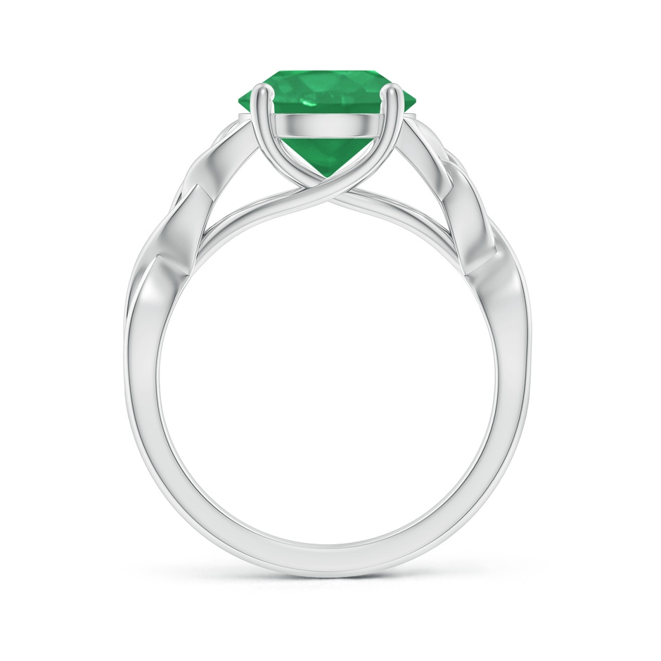 9mm A Round Emerald Celtic Knot Engagement Ring in P950 Platinum side 199