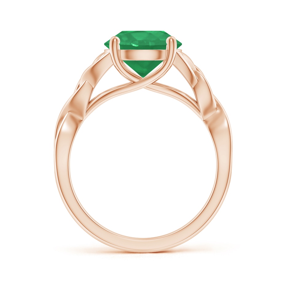 9mm A Round Emerald Celtic Knot Engagement Ring in Rose Gold side 199