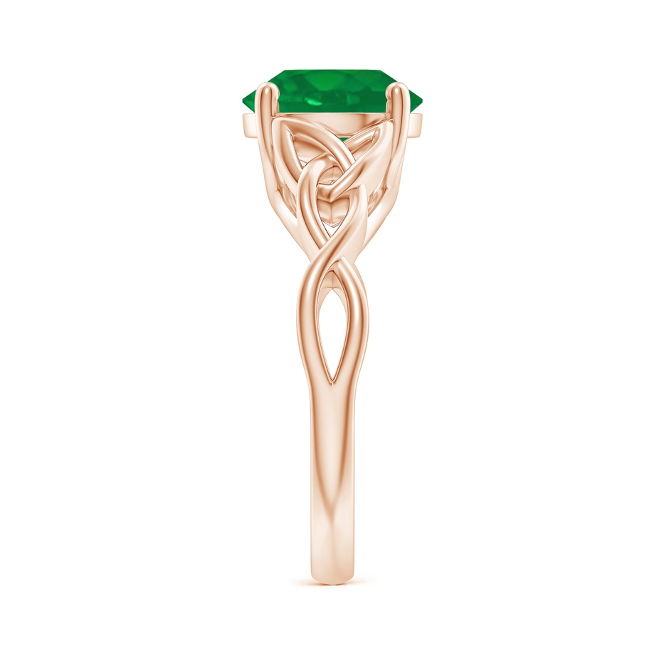 9mm AA Round Emerald Celtic Knot Engagement Ring in 18K Rose Gold side 299