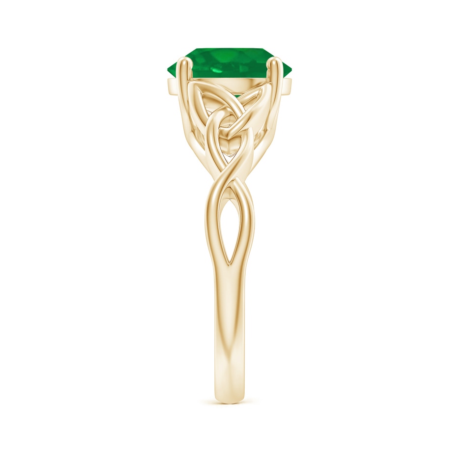 9mm AA Round Emerald Celtic Knot Engagement Ring in 18K Yellow Gold side 299
