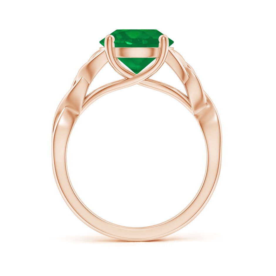 9mm AA Round Emerald Celtic Knot Engagement Ring in Rose Gold side 199