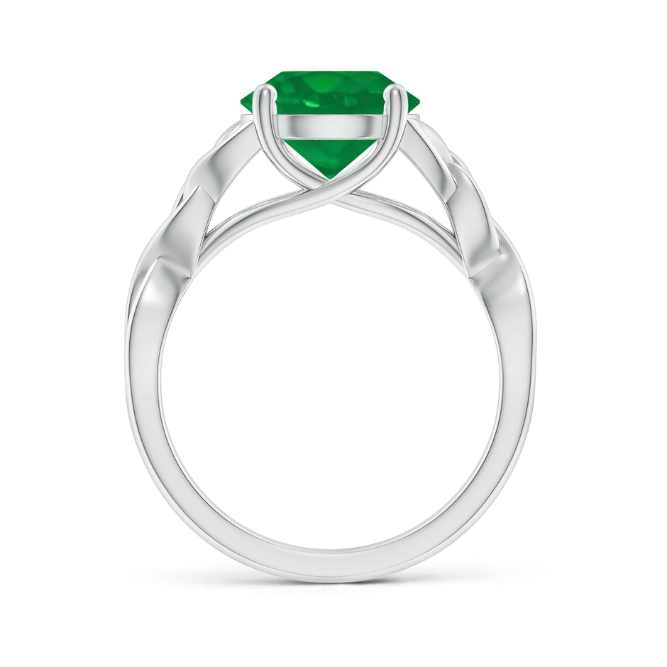 9mm AA Round Emerald Celtic Knot Engagement Ring in White Gold side 199