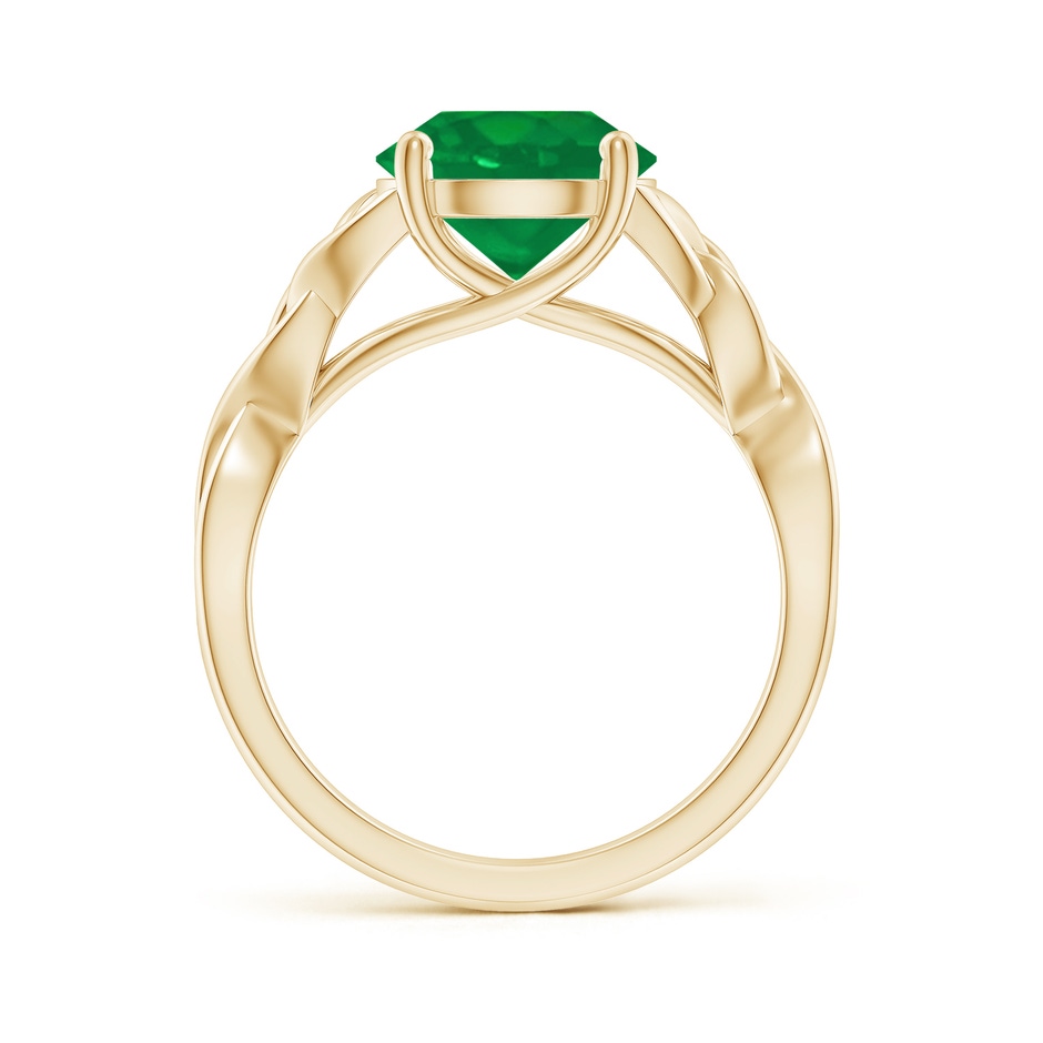 9mm AA Round Emerald Celtic Knot Engagement Ring in Yellow Gold side 199