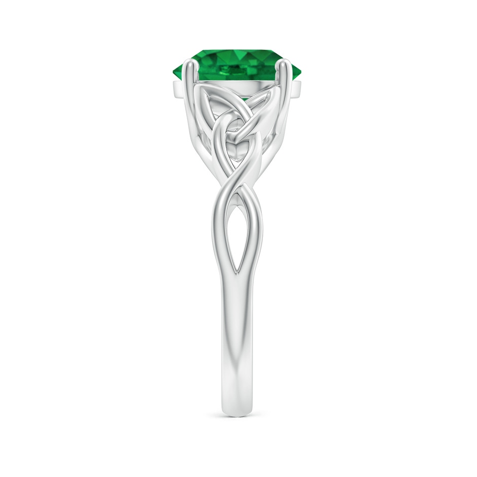 9mm AAA Round Emerald Celtic Knot Engagement Ring in P950 Platinum side 299
