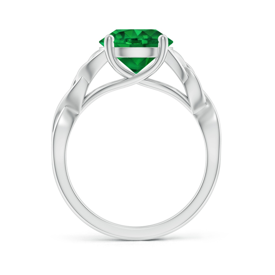 9mm AAAA Round Emerald Celtic Knot Engagement Ring in P950 Platinum side 199