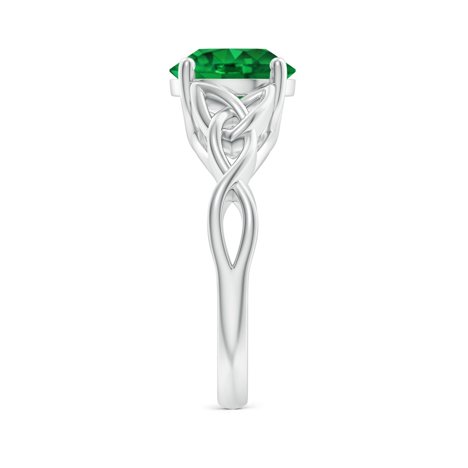 9mm AAAA Round Emerald Celtic Knot Engagement Ring in P950 Platinum side 299