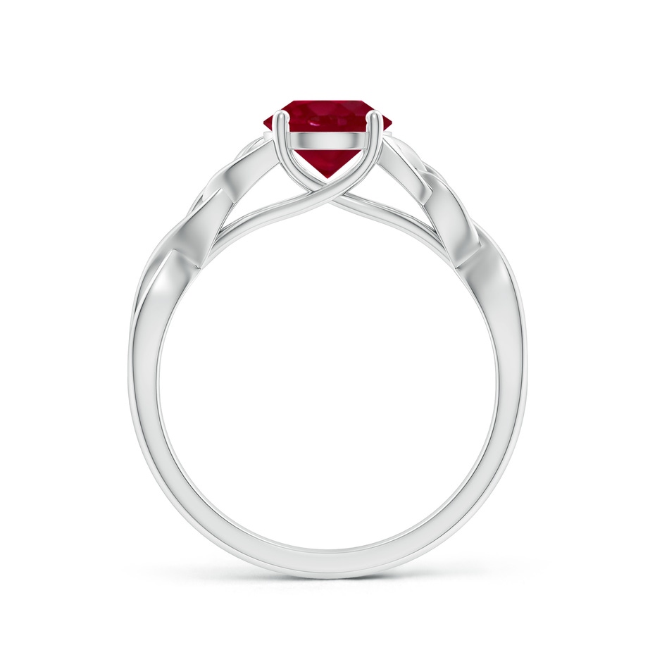 6.5mm AA Round Ruby Celtic Knot Engagement Ring in P950 Platinum side 199