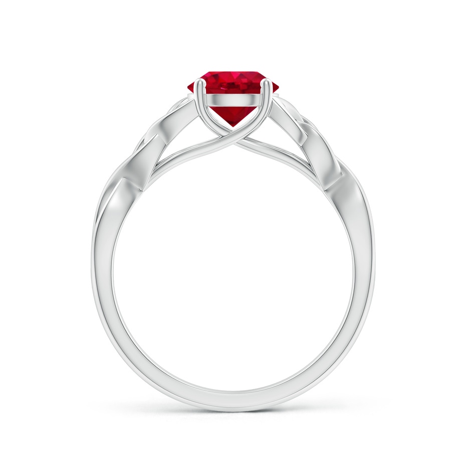 6.5mm AAA Round Ruby Celtic Knot Engagement Ring in P950 Platinum side 199