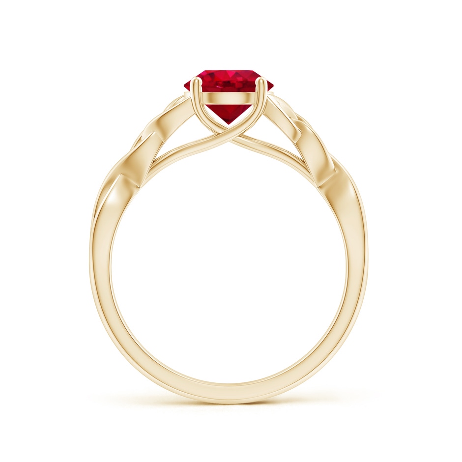 6.5mm AAA Round Ruby Celtic Knot Engagement Ring in Yellow Gold side 199