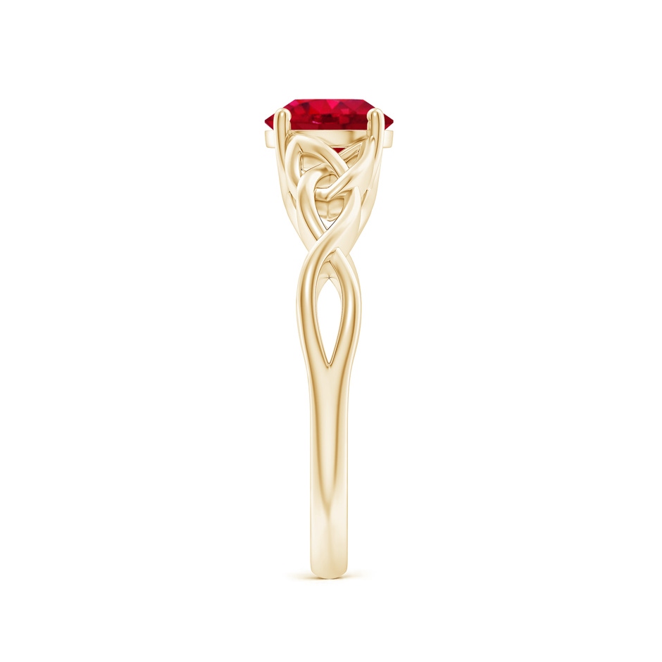 6.5mm AAA Round Ruby Celtic Knot Engagement Ring in Yellow Gold side 299