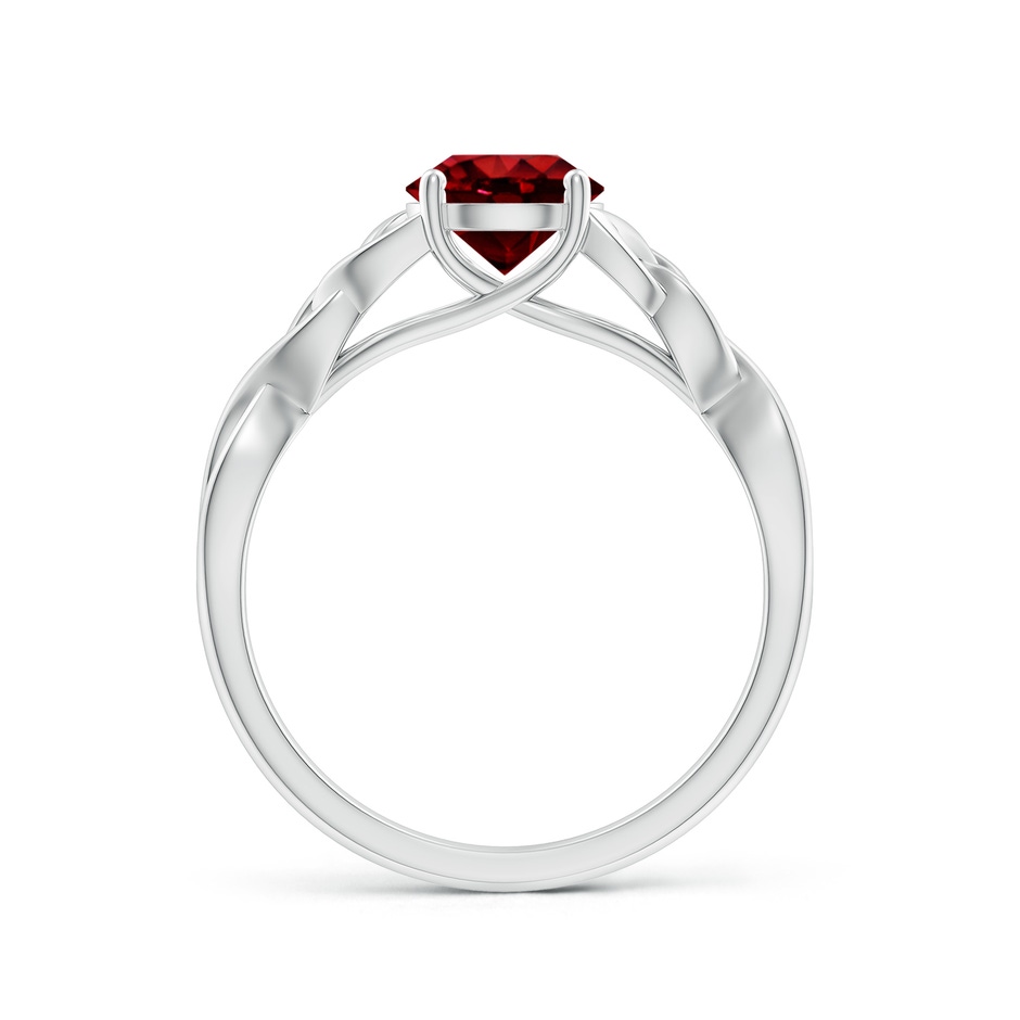 6.5mm AAAA Round Ruby Celtic Knot Engagement Ring in P950 Platinum side 199