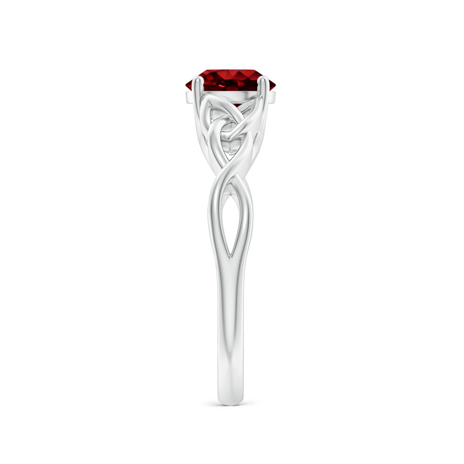 6.5mm AAAA Round Ruby Celtic Knot Engagement Ring in White Gold side 299