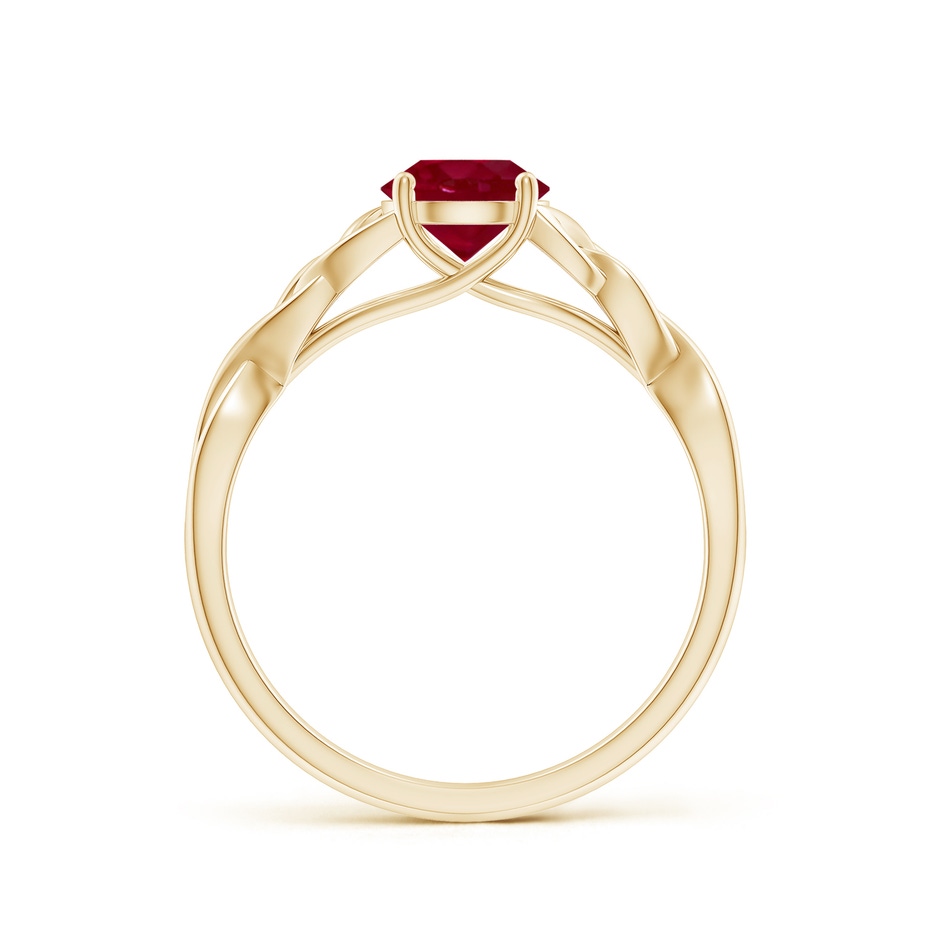 6mm AA Round Ruby Celtic Knot Engagement Ring in Yellow Gold side 199