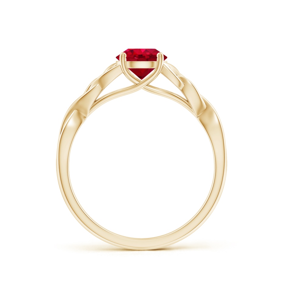 6mm AAA Round Ruby Celtic Knot Engagement Ring in Yellow Gold side 199