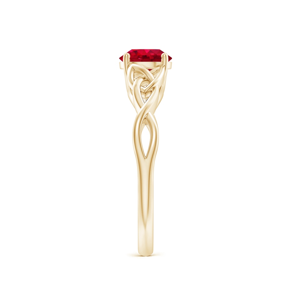 6mm AAA Round Ruby Celtic Knot Engagement Ring in Yellow Gold side 299