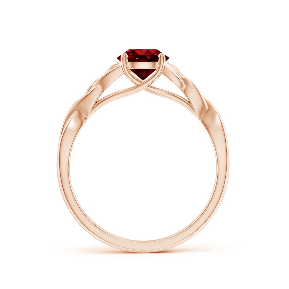6mm AAAA Round Ruby Celtic Knot Engagement Ring in Rose Gold side 199