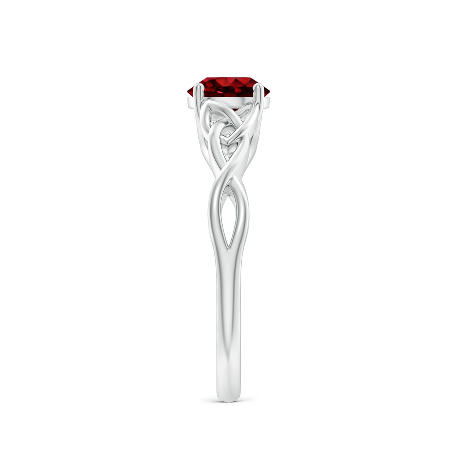 6mm AAAA Round Ruby Celtic Knot Engagement Ring in White Gold side 299