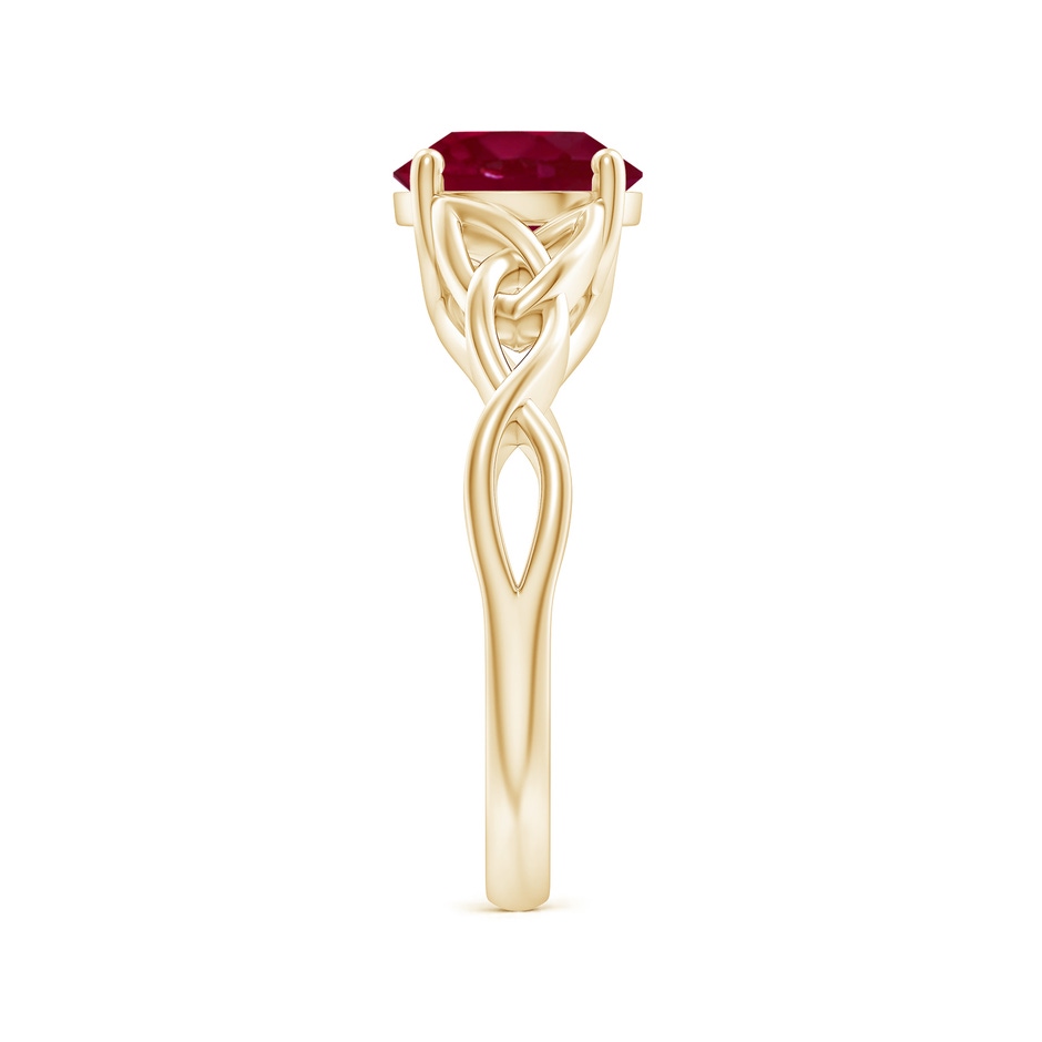 8mm A Round Ruby Celtic Knot Engagement Ring in 18K Yellow Gold side 299