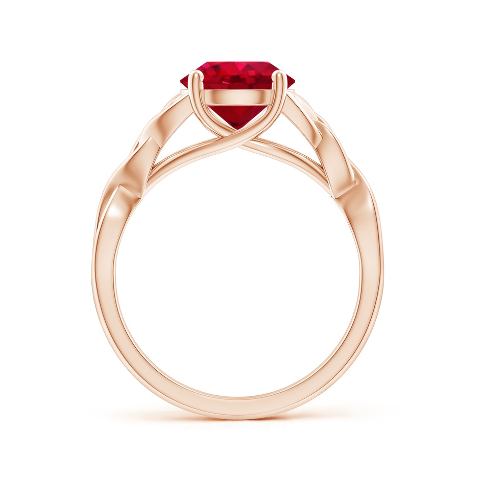 8mm AAA Round Ruby Celtic Knot Engagement Ring in 18K Rose Gold side 199