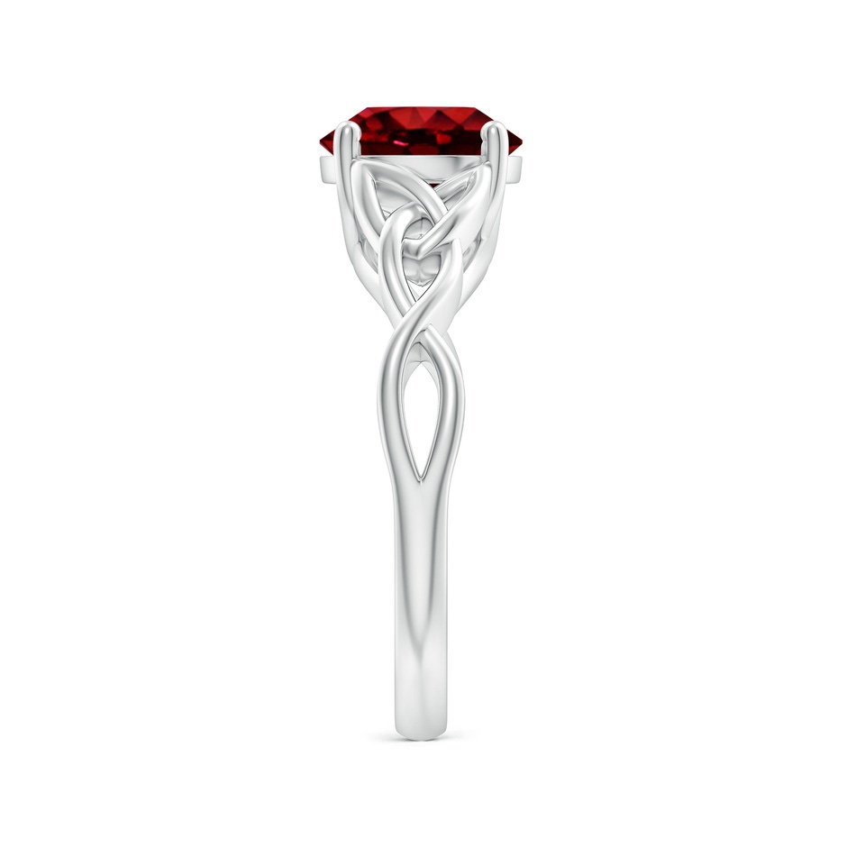 8mm AAAA Round Ruby Celtic Knot Engagement Ring in P950 Platinum side 299