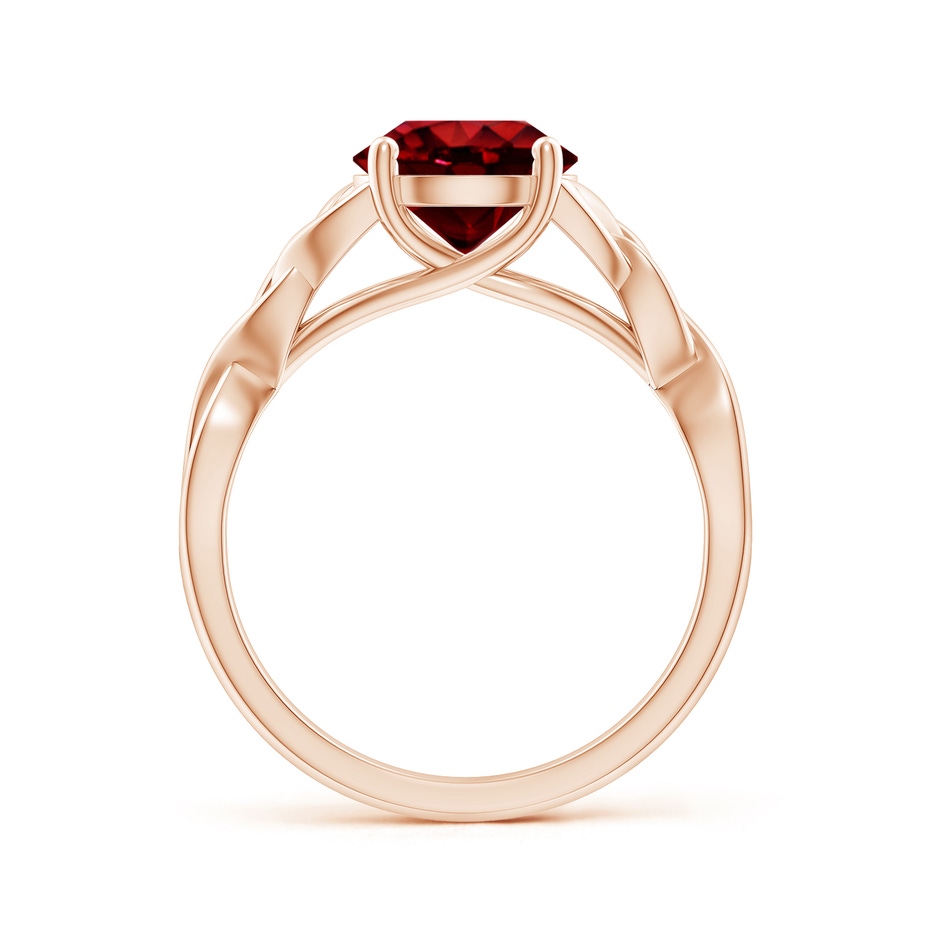 8mm AAAA Round Ruby Celtic Knot Engagement Ring in Rose Gold side 199