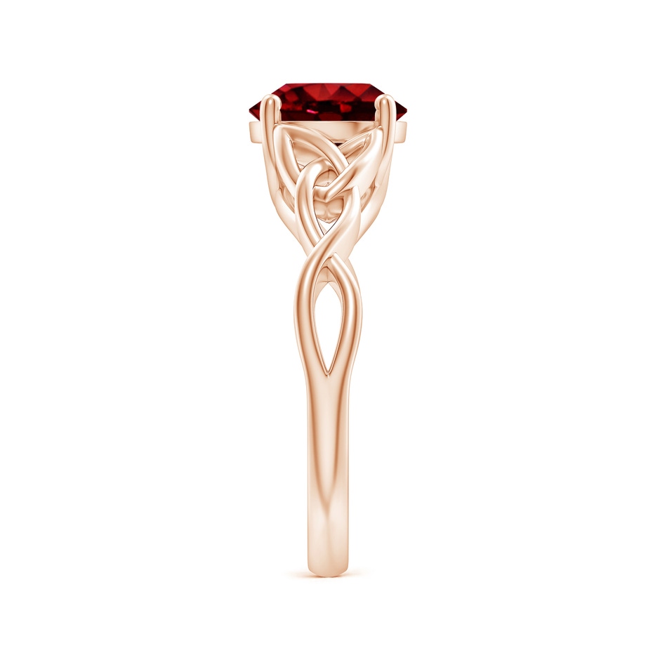 8mm AAAA Round Ruby Celtic Knot Engagement Ring in Rose Gold side 299