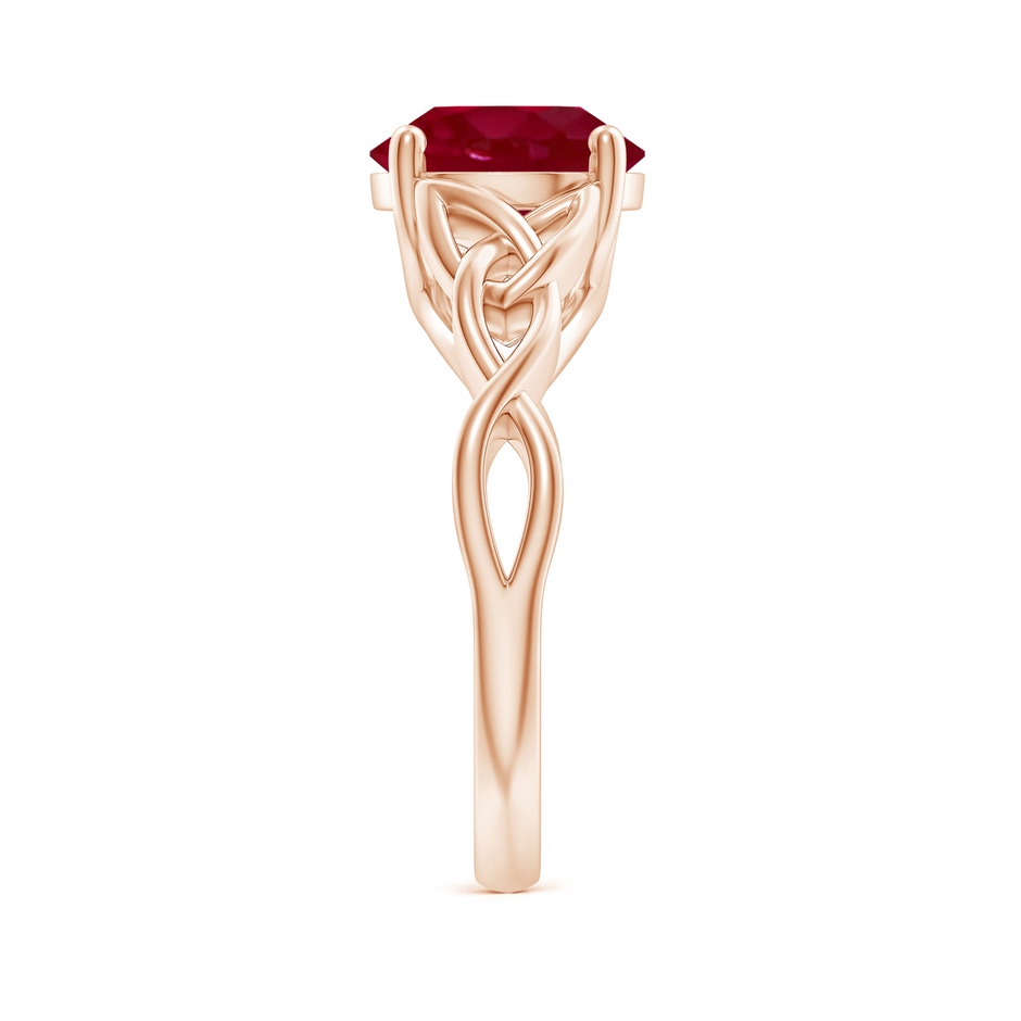 9mm AA Round Ruby Celtic Knot Engagement Ring in 18K Rose Gold side 299