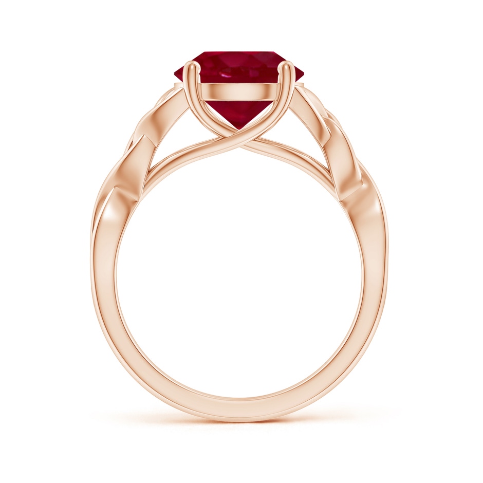9mm AA Round Ruby Celtic Knot Engagement Ring in Rose Gold side 199