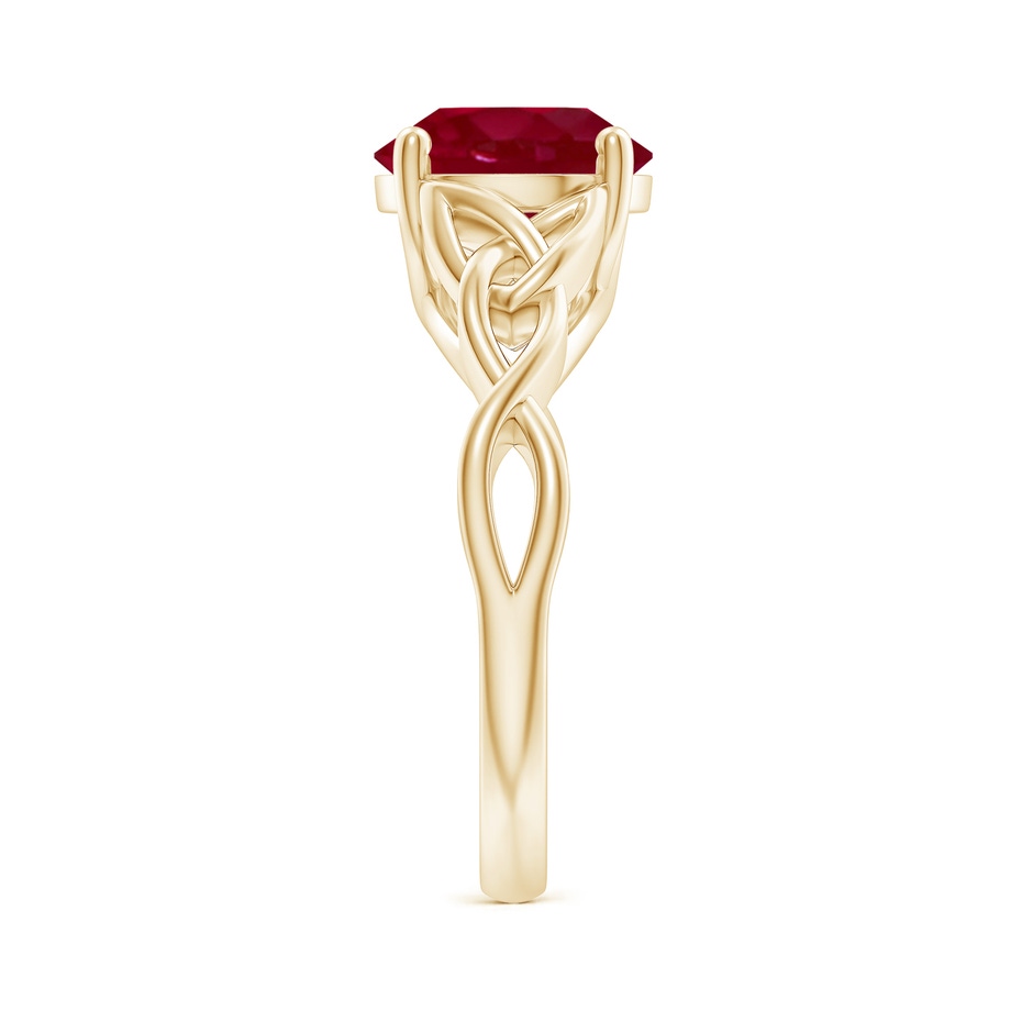 9mm AA Round Ruby Celtic Knot Engagement Ring in Yellow Gold side 299