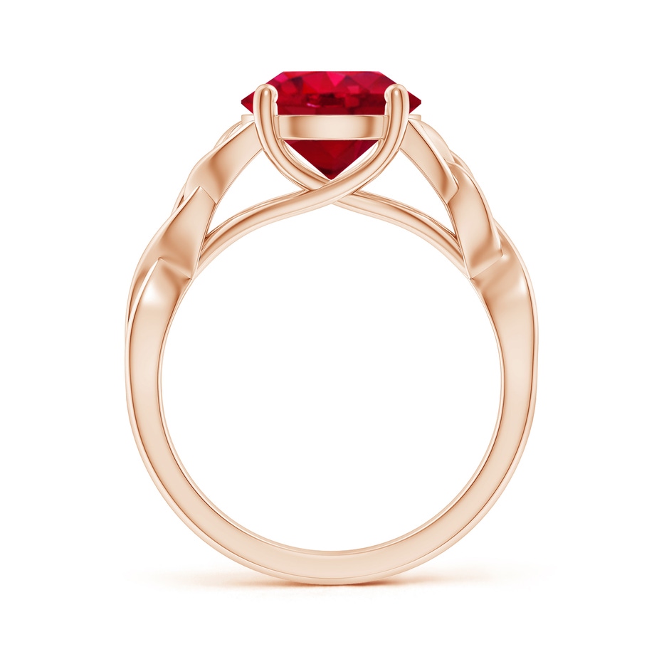 9mm AAA Round Ruby Celtic Knot Engagement Ring in 18K Rose Gold side 199