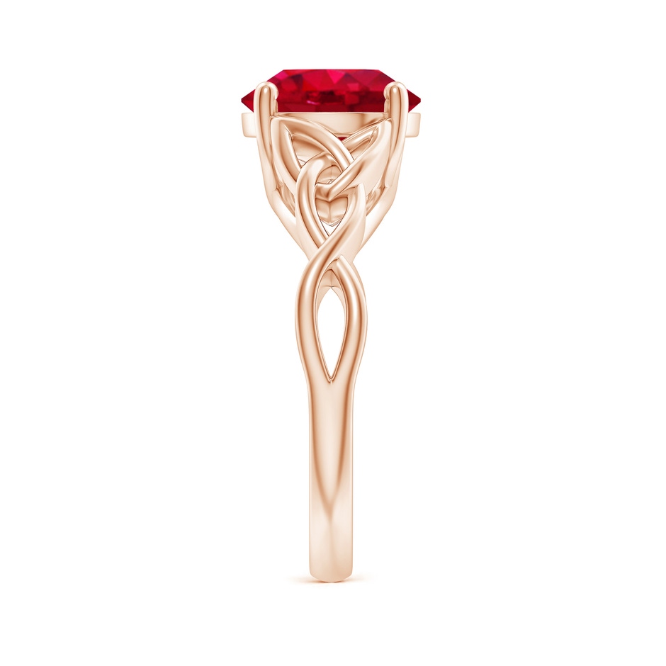 9mm AAA Round Ruby Celtic Knot Engagement Ring in 18K Rose Gold side 299