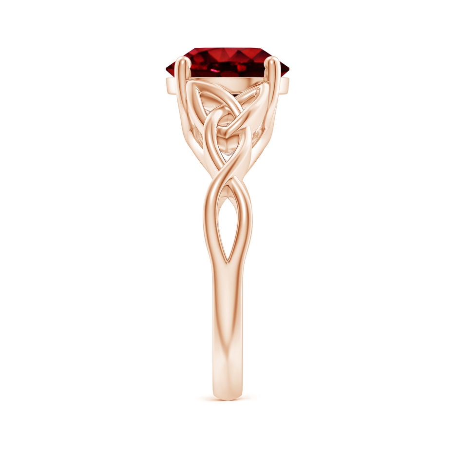 9mm AAAA Round Ruby Celtic Knot Engagement Ring in Rose Gold side 299