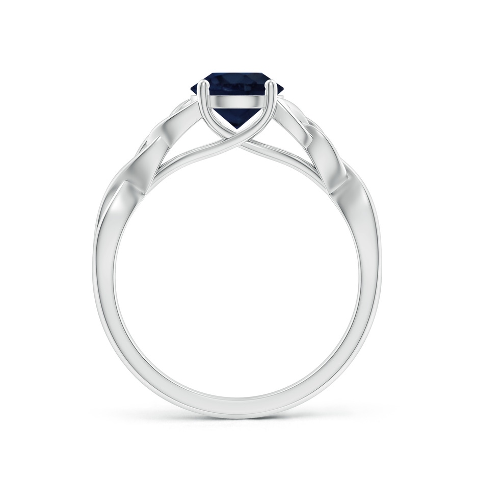 6.5mm A Round Blue Sapphire Celtic Knot Engagement Ring in White Gold side 199