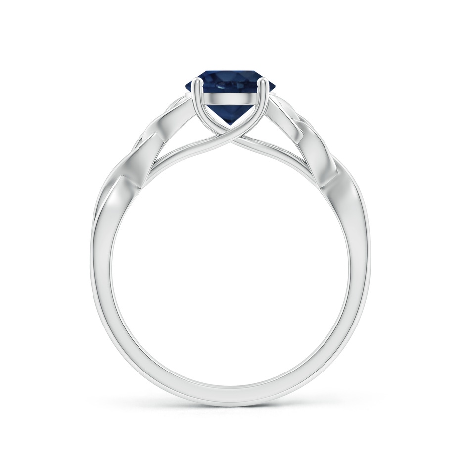 6.5mm AA Round Blue Sapphire Celtic Knot Engagement Ring in P950 Platinum side 199