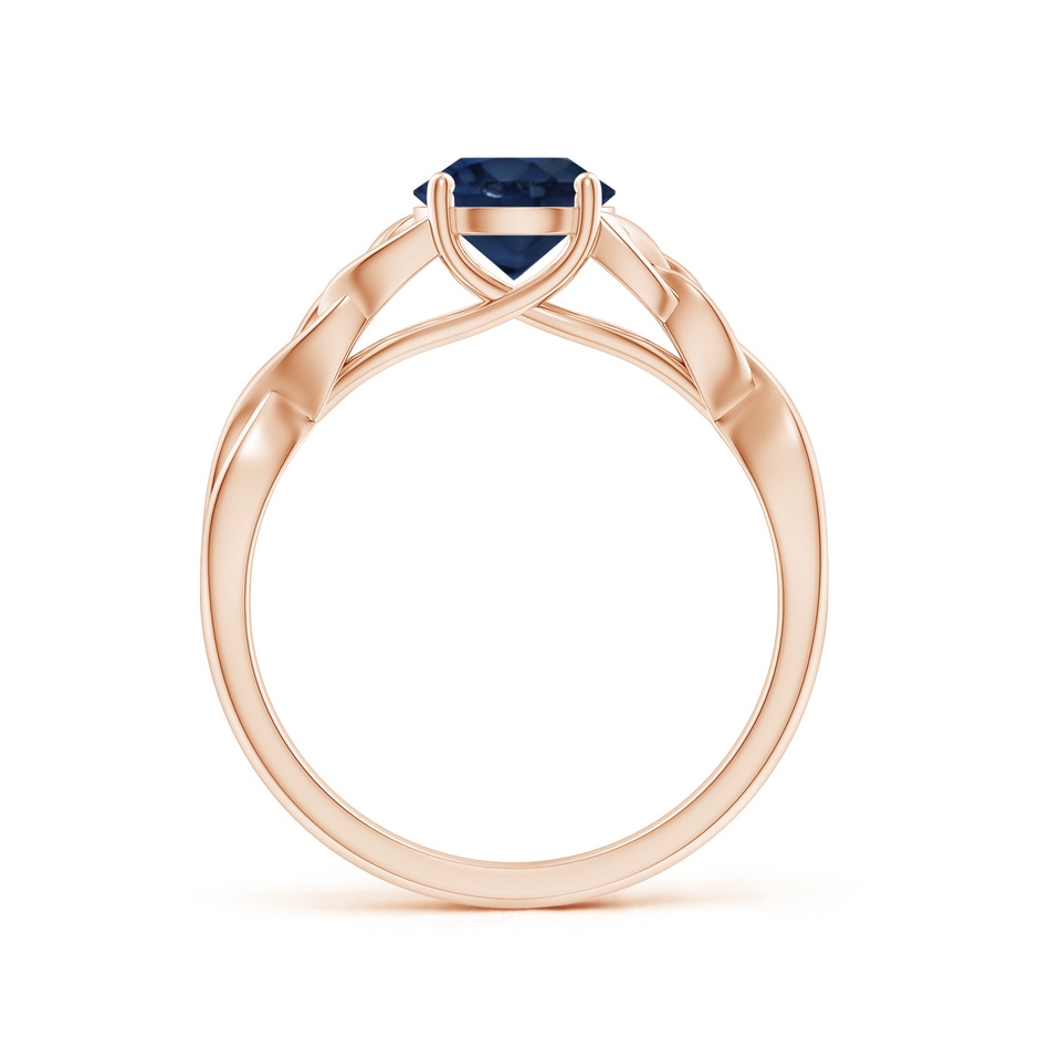 6.5mm AA Round Blue Sapphire Celtic Knot Engagement Ring in Rose Gold side 199