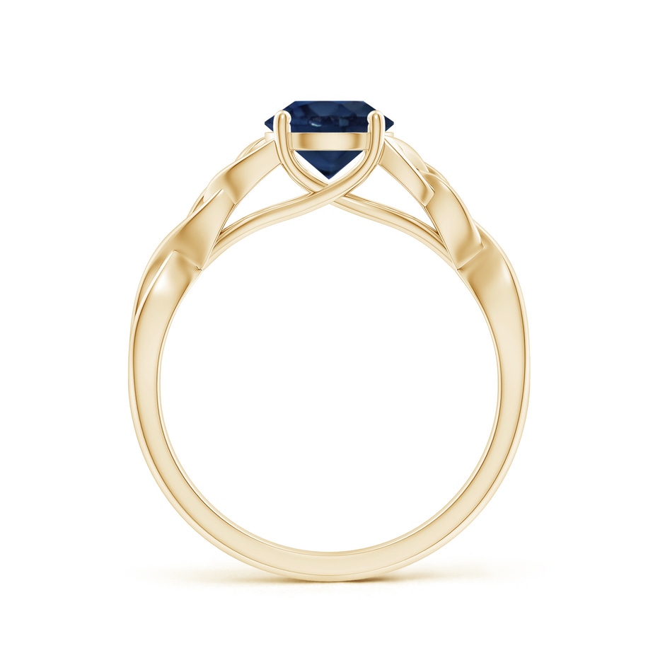 6.5mm AA Round Blue Sapphire Celtic Knot Engagement Ring in Yellow Gold side 199