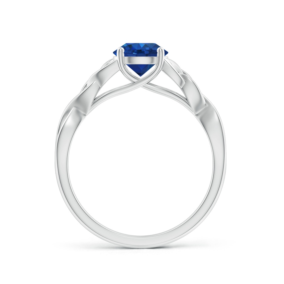 6.5mm AAA Round Blue Sapphire Celtic Knot Engagement Ring in P950 Platinum side 199