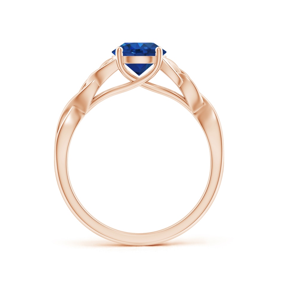 6.5mm AAA Round Blue Sapphire Celtic Knot Engagement Ring in Rose Gold side 199