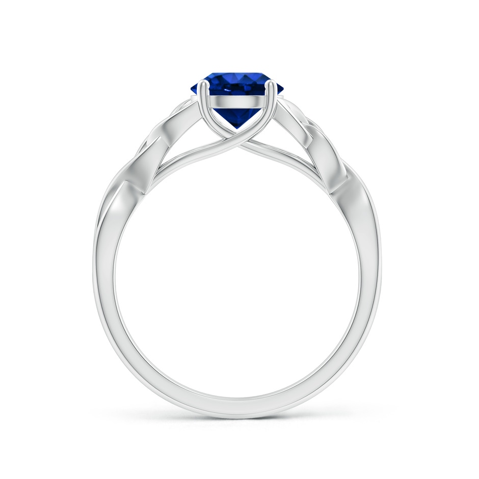 6.5mm AAAA Round Blue Sapphire Celtic Knot Engagement Ring in P950 Platinum side 199