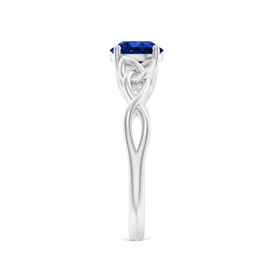 6.5mm AAAA Round Blue Sapphire Celtic Knot Engagement Ring in P950 Platinum side 299