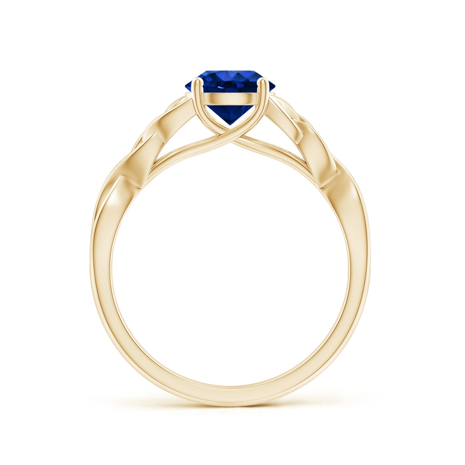 6.5mm Lab-Grown Round Blue Sapphire Celtic Knot Engagement Ring in Yellow Gold side 199