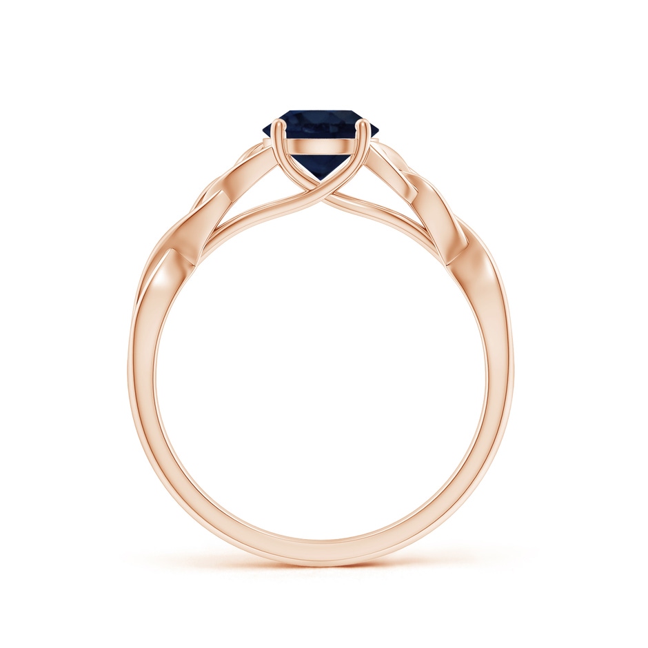 6mm A Round Blue Sapphire Celtic Knot Engagement Ring in Rose Gold side 199