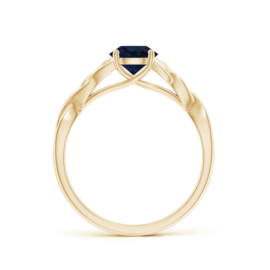 6mm A Round Blue Sapphire Celtic Knot Engagement Ring in Yellow Gold side 199