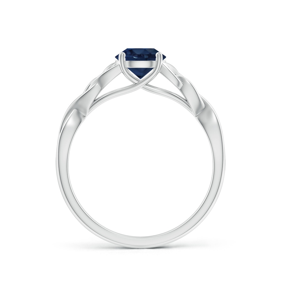 6mm AA Round Blue Sapphire Celtic Knot Engagement Ring in White Gold side 199