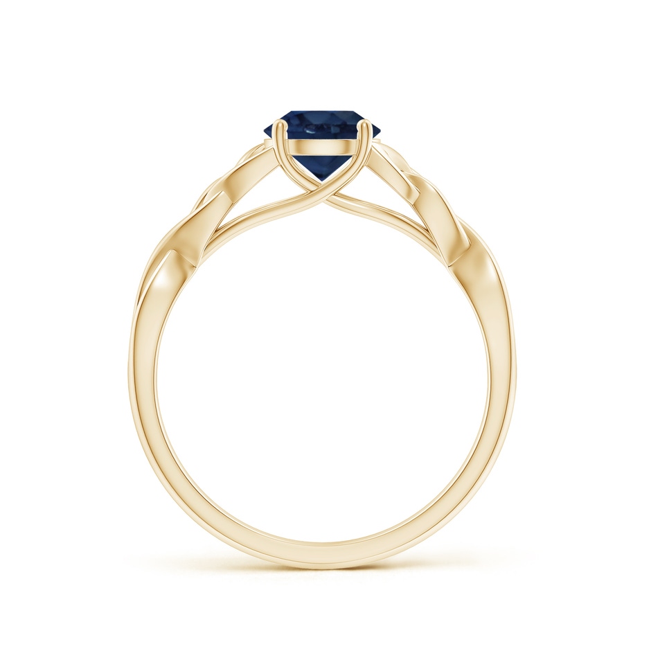 6mm AA Round Blue Sapphire Celtic Knot Engagement Ring in Yellow Gold side 199