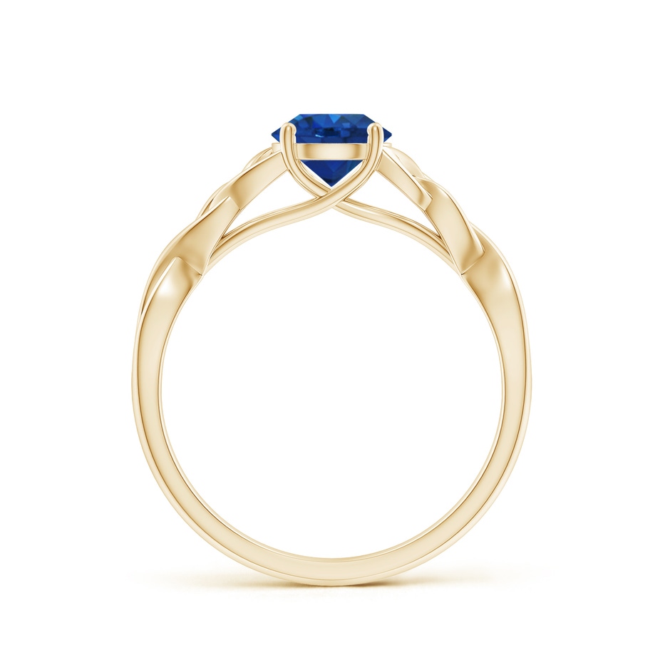 6mm AAA Round Blue Sapphire Celtic Knot Engagement Ring in 18K Yellow Gold side 199
