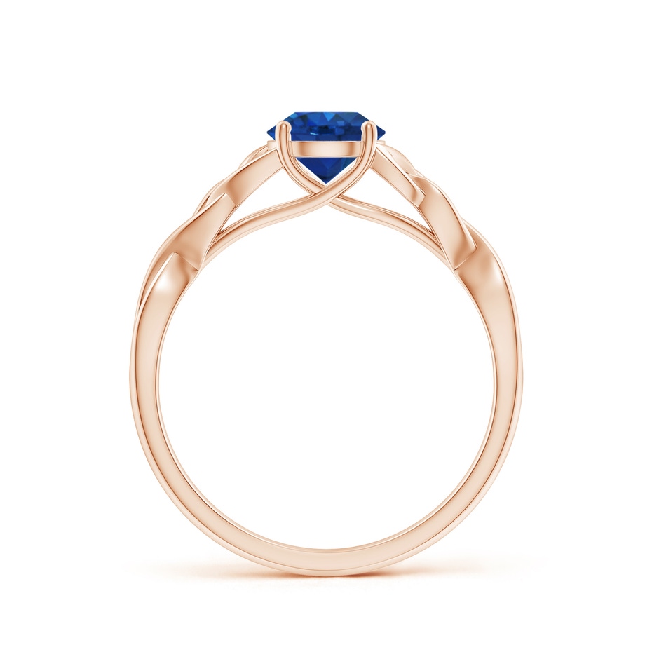 6mm AAA Round Blue Sapphire Celtic Knot Engagement Ring in Rose Gold side 199