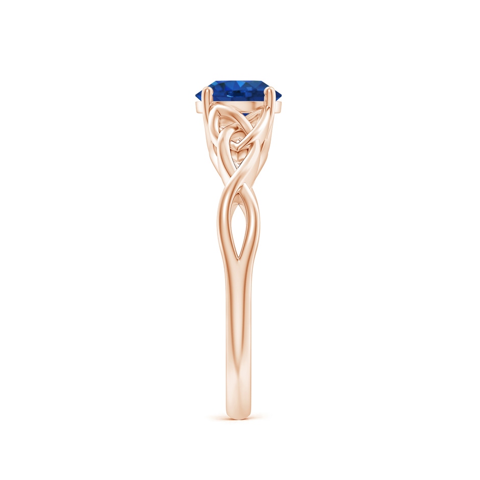 6mm AAA Round Blue Sapphire Celtic Knot Engagement Ring in Rose Gold side 299
