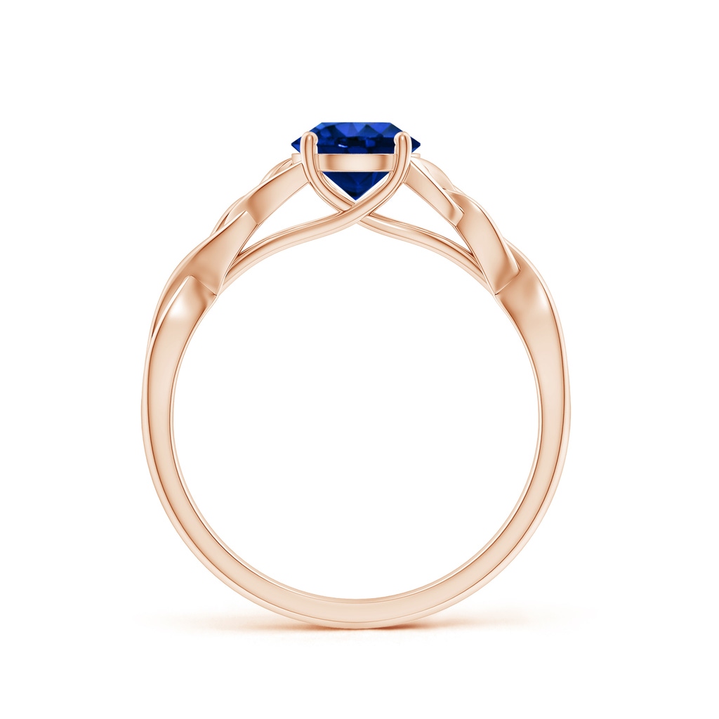 6mm Lab-Grown Round Blue Sapphire Celtic Knot Engagement Ring in Rose Gold - side 199